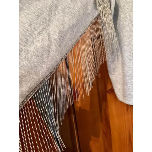 H & M Cowgirl sweatshirt with chain fringe Western comfort cozy fun unique L - Picture 6 of 11